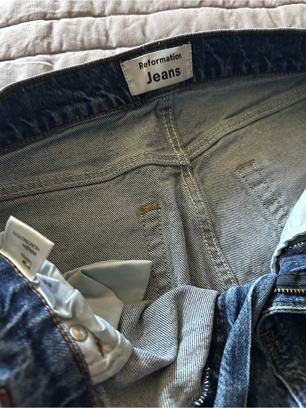 Reformation Blue Straight-Leg Women's Jeans